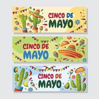 Cinco De Mayo Banner Set vector