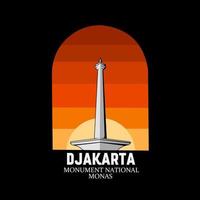 illustration vector graphic of national monument in jakarta suitable for background,banner,poster,etc.