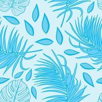 Beautiful tropical leaves branch  seamless pattern design. Tropical leaves seamless floral pattern background. Trendy Brazilian illustration. Spring summer design for fashion, prints vector