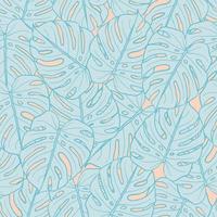 Beautiful tropical leaves branch  seamless pattern design. Tropical leaves, monstera leaf seamless floral pattern background. Trendy Brazilian illustration. Spring summer design for fashion, prints vector