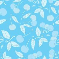 Cherry seamless pattern design. Beautiful tropical berries seamless pattern design. Tropical fruits and leaves seamless pattern background. vector