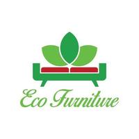 vector de logotipo de muebles planos ecológicos. vector de idea de logotipo de muebles ecológicos.