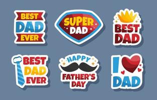 Happy Father Day Stickers Set vector
