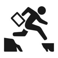 Businessman running icon. A symbol of a productive entrepreneur or employee vector