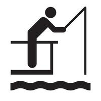 Fishing person icon on white background. Vector illustration.