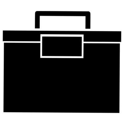 Tool box icon. Carpenter toolbox flat design on white background. Vector illustration.