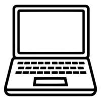 Laptop line icon on white background. Vector illustration.