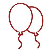 Red line balloon icon. Balloon symbol vector sign isolated on white background.