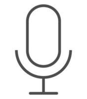 Microphone Icon flat line design vector. Radio mic icon on white background. vector