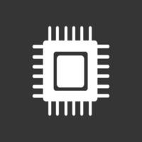 Chip vector icon. Memory or processor chipset symbol. Illustration of personal computer components