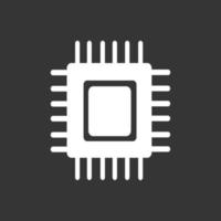 Chip vector icon. Memory or processor chipset symbol. Illustration of personal computer components