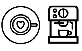 coffee roasting machine icon with cup. Coffee shop tool. Coffee maker equipment. Vector illustration.