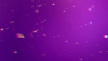 Abstract purple background with multicolored confetti video