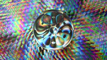 Abstract holographic textural background with sphere video