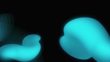 Blue glowing abstract figure on a black background video