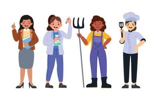 Different Women with Diverse Profession vector