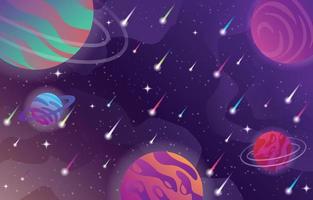 Meteor Shower in Space vector