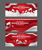 Indonesia Dirgahayu Independence Day Banner vector