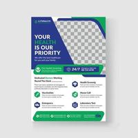 Healthcare Medical Flyer Design Template vector