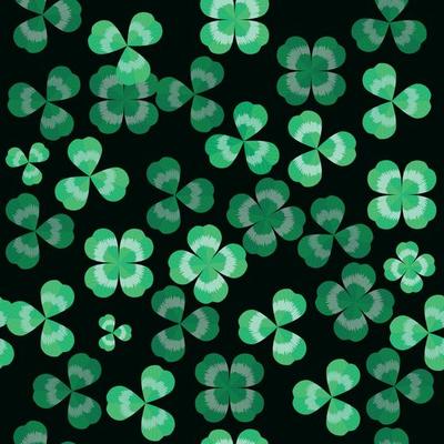 Green pattern clover trefoil leaf seamless border vector shamrock template for St. Patrick's day