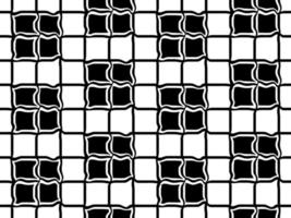 BLACK AND WHITE CHECKERED SEAMLESS BACKGROUND WITH DISTORTED CELLS IN A VECTOR