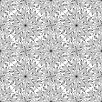 BLACK AND WHITE SEAMLESS VECTOR BACKGROUND WITH ROUND FLORAL ORNAMENT