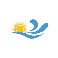 sunrise beach logo icon design template vector