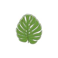 vector de plantilla de diseño de icono de logotipo de hoja de monstera