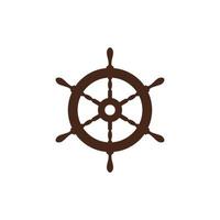 ship's steering wheel logo icon design template vector
