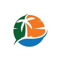 palm beach logo icon design template vector