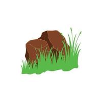 vector de diseño gráfico de roca y hierba