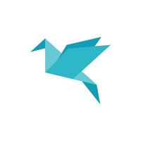 vector de plantilla de diseño de icono de logotipo de pájaro de origami