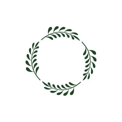 leaf circle border graphic design template vector