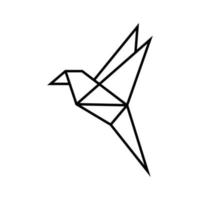 vector de plantilla de diseño de icono de logotipo de pájaro de origami