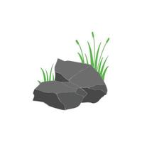 rock and grass graphic design vector
