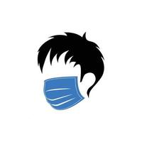 man with face mask icon vector