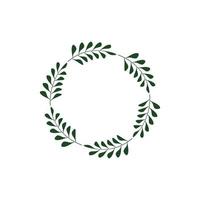 leaf circle border graphic design template vector