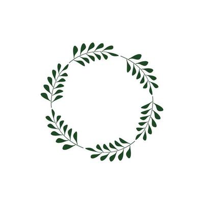 leaf circle border graphic design template vector