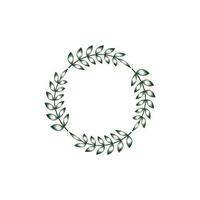 leaf circle border graphic design template vector