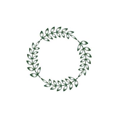 leaf circle border graphic design template vector