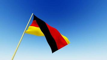 bandera de gráficos en movimiento en el cielo azul. bandera de alemania