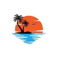 sunset logo icon design template vector