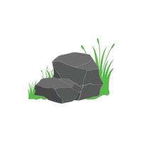 rock and grass graphic design vector