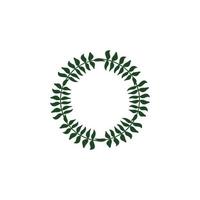 leaf circle border graphic design template vector