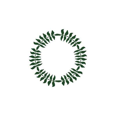 leaf circle border graphic design template vector