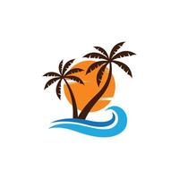 palm tree logo icon design template vector