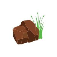 vector de diseño gráfico de roca y hierba
