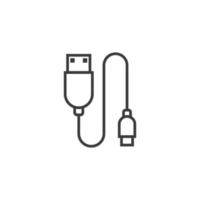 plantilla de diseño de icono de cable usb vector