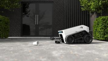 robot automatico per la raccolta dei rifiuti, tecnologia di pulizia video