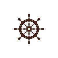 ship's steering wheel logo icon design template vector